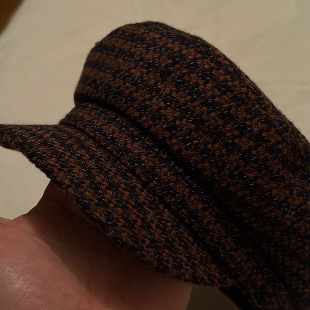 CLASSIC: Borsalino Brown and Black Houndstooth Cap